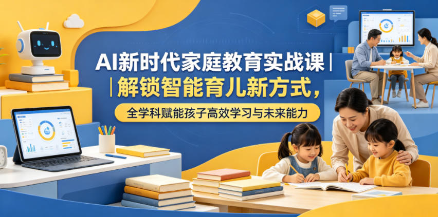 AI新时代家庭教育实战课｜解锁智能育儿新方式，全学科赋能孩子高效学习与未来能力-网创之家