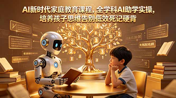 AI新时代家庭教育课程，全学科AI助学实操，培养孩子思维告别低效死记硬背-网创之家
