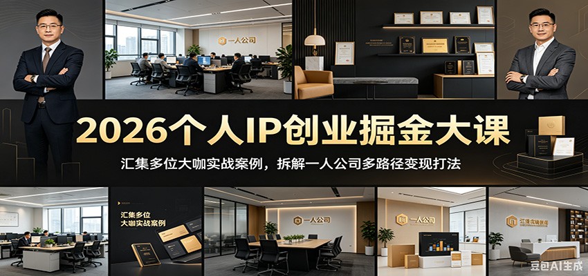 2026个人IP创业掘金大课：汇集多位大咖实战案例，拆解一人公司多路径变现打法-网创之家