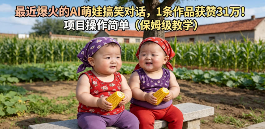 最近爆火的AI萌娃搞笑对话，1条作品获赞31W，项目操作简单(保姆级教学)-网创之家