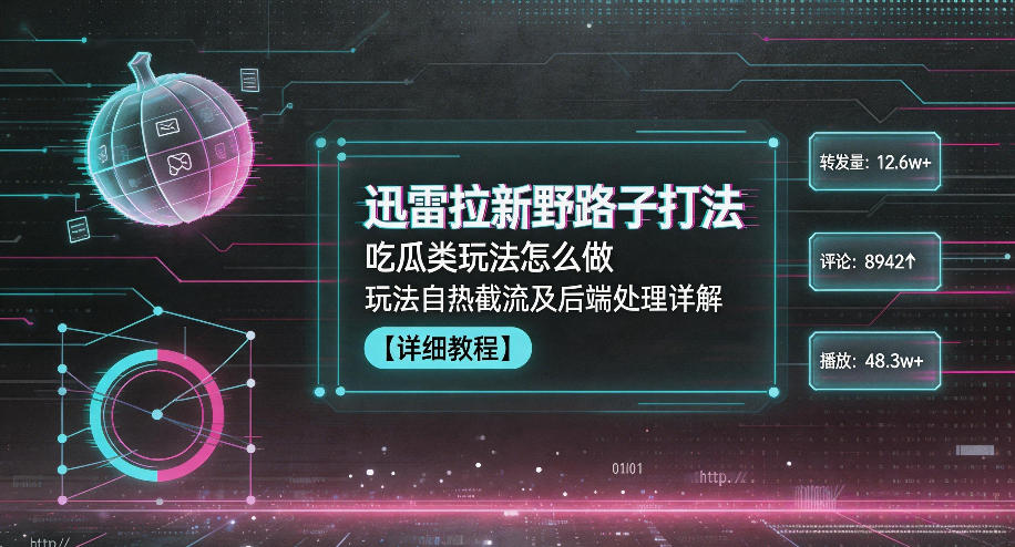 迅雷拉新野路子打法，吃瓜类玩法怎么做，玩法自热截流及后端处理详解-网创之家