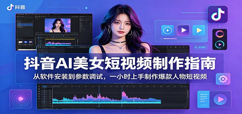 抖音AI美女短视频制作指南：从软件安装到参数调试，一小时上手制作爆款人物短视频-网创之家