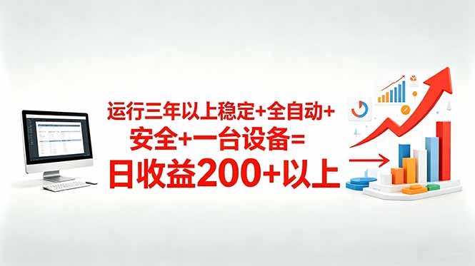 三年以上稳定+全自动+安全+一台设备=日收益200+-网创之家