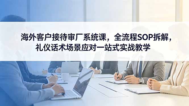 海外客户接待审厂系统课，全流程SOP拆解，礼仪话术场景应对一站式实战教学-网创之家