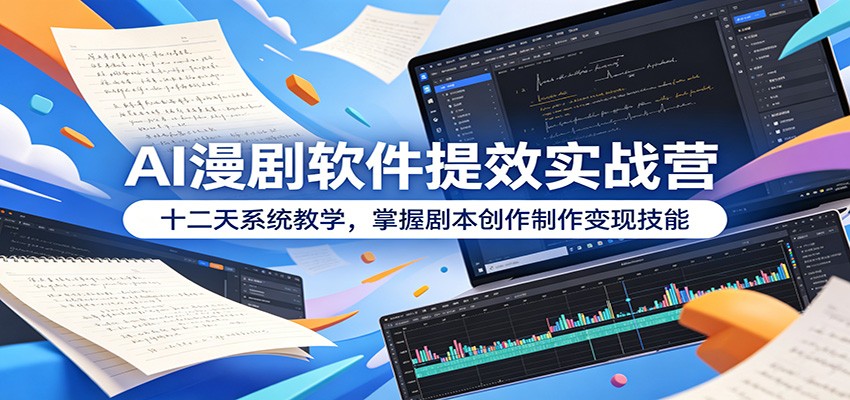 AI漫剧软件提效实战营：十二天系统教学，掌握剧本创作制作变现技能-网创之家