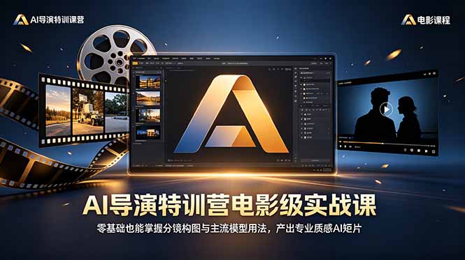 AI导演特训营电影级实战课，零基础也能掌握分镜构图与主流模型用法，产出专业质感AI短片-网创之家