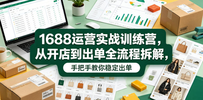 1688运营实战训练营，从开店到出单全流程拆解，手把手教你稳定出单-网创之家