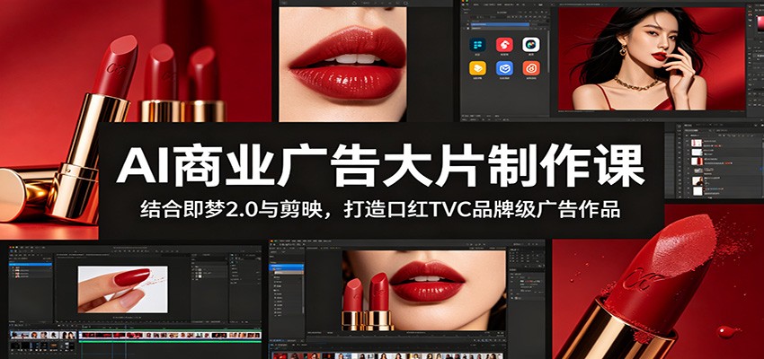 AI商业广告大片制作课：结合即梦2.0与剪映，打造口红TVC品牌级广告作品-网创之家