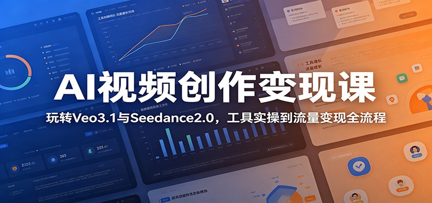 AI视频创作变现课：玩转Veo3.1与Seedance2.0，工具实操到流量变现全流程-网创之家