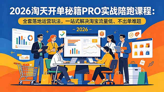 2026淘天开单秘籍PRO实战陪跑课程：全套落地运营玩法，一站式解决淘宝流量低、不出单难题-网创之家