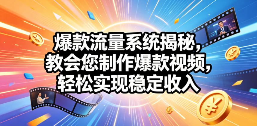 爆款流量系统揭秘，教会您制作爆款视频，轻松实现稳定收入【原创双语字幕】-网创之家