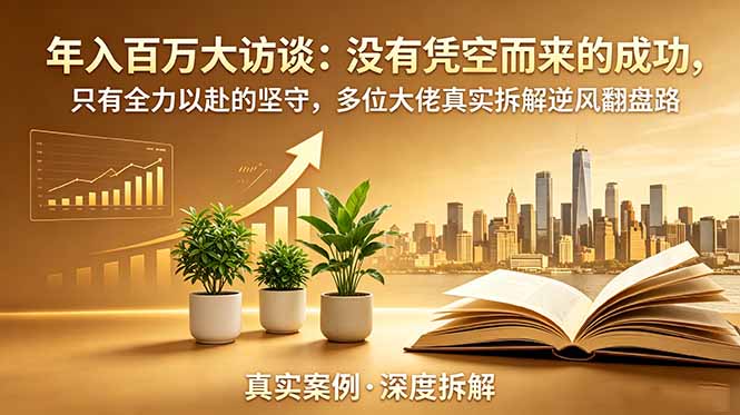 年入百万大访谈-更新：没有凭空而来的成功，只有全力以赴的坚守，多位大佬真实拆解逆风翻盘路-网创之家