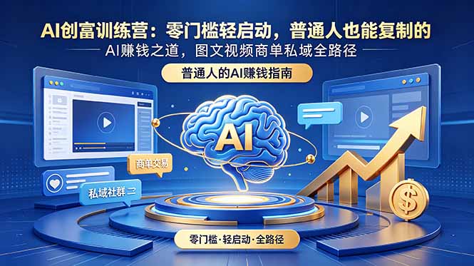 AI创富训练营：零门槛轻启动，普通人也能复制的AI赚钱之道，图文视频商单私域全路径-网创之家