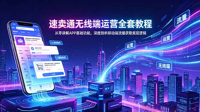 速卖通无线端运营全套教程，从零讲解APP基础功能，深度剖析移动端流量获取底层逻辑-网创之家