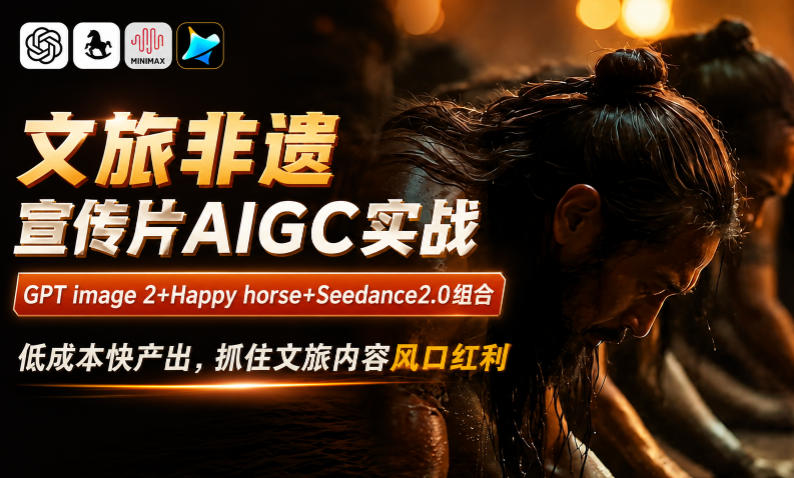文旅非遗宣传片AIGC实战，GPT image 2+Happy horse+Seedance2.0组合，低成本快产出，抓住文旅内容风口红利-网创之家