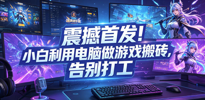 震撼首发！小白利用电脑做游戏搬砖，告别打工【揭秘】-网创之家