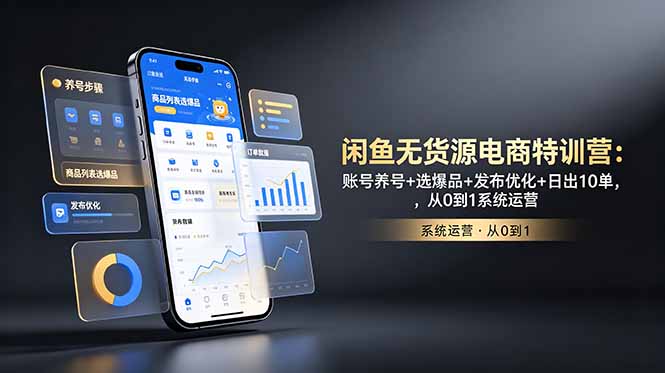 闲鱼无货源电商特训营：账号养号+选爆品+发布优化+日出10单，从0到1系统运营-网创之家