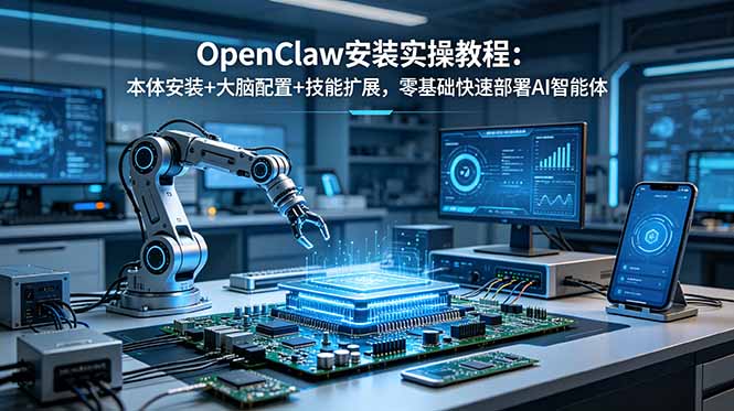 OpenClaw安装实操教程：本体安装+大脑配置+技能扩展，零基础快速部署AI智能体-网创之家