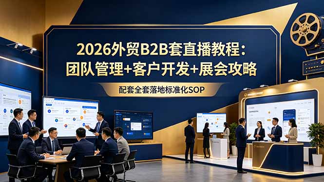 2026外贸B2B套直播教程：团队管理+客户开发+展会攻略，配套全套落地标准化SOP-网创之家