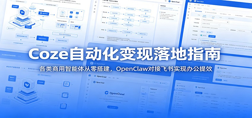 Coze自动化变现落地指南：各类商用智能体从零搭建，OpenClaw对接飞书实现办公提效-网创之家