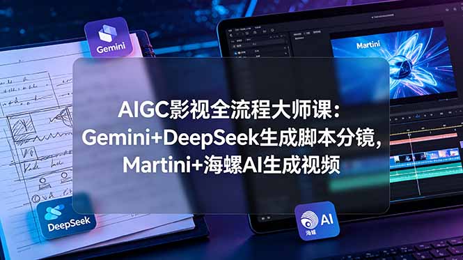 AIGC影视全流程大师课：Gemini+DeepSeek生成脚本分镜，Martini+海螺AI生成视频-网创之家