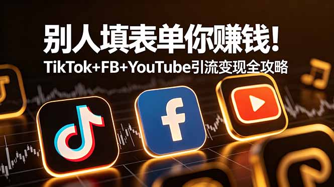 别人填表单你赚钱！TikTok+FB+YouTube 引流变现全攻略【原创双语字幕】-网创之家