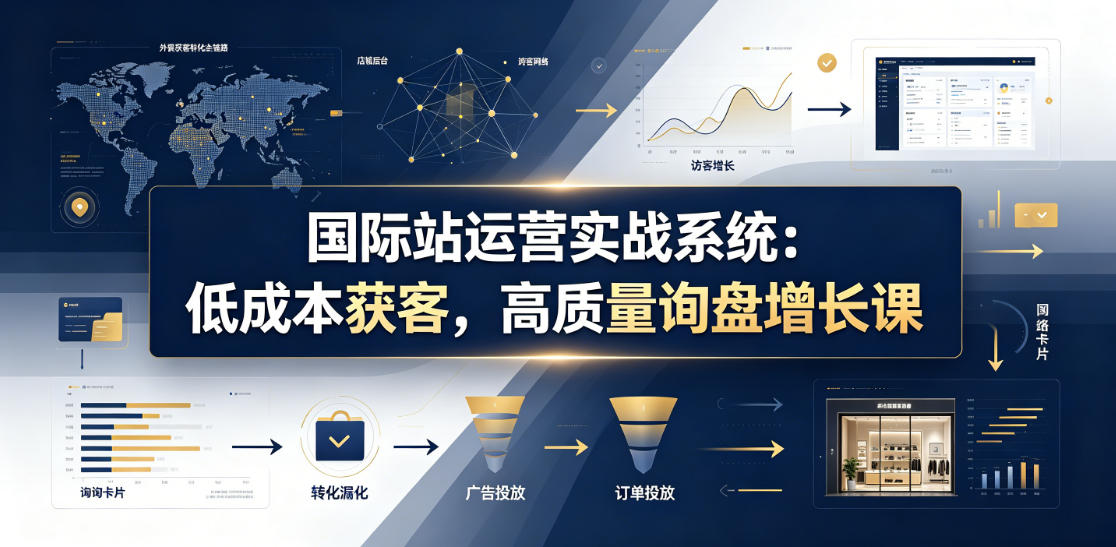国际站运营实战系统：低成本获客，高质量询盘增长课(更新26年)-网创之家