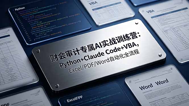 财会审计专属 AI实战训练营：Python+Claude Code+VBA，Excel/PDF/Word自动化全流程-网创之家