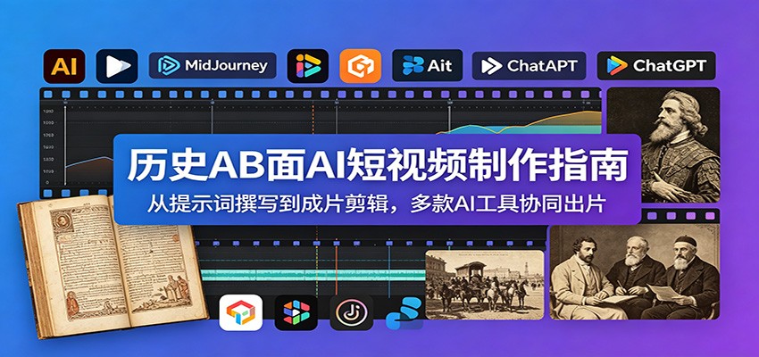历史AB面AI短视频制作指南：从提示词撰写到成片剪辑，多款AI工具协同出片-网创之家