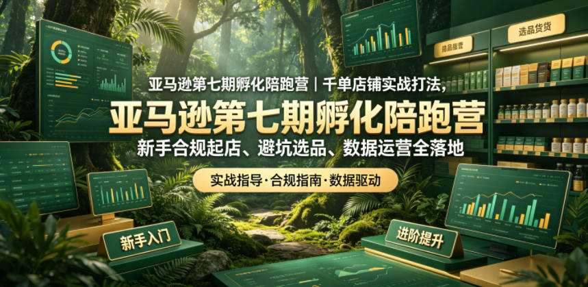 亚马逊第七期孵化陪跑营｜千单店铺实战打法，新手合规起店、避坑选品、数据运营全落地(更新0625)-网创之家