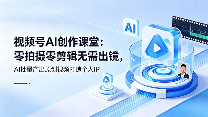 视频号AI创作课堂：零拍摄零剪辑无需出镜，AI批量产出原创视频打造个人IP-网创之家
