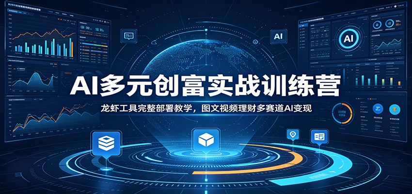 AI多元创富实战训练营：龙虾工具完整部署教学，图文视频理财多赛道AI变现-网创之家