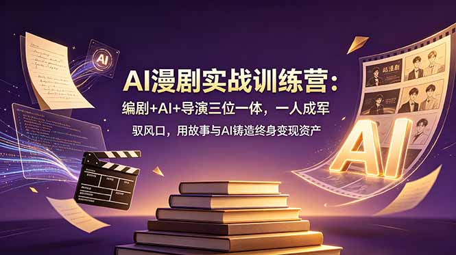 AI漫剧实战训练营：编剧+AI+导演三位一体，一人成军 驭风口，用故事与AI铸造终身变现资产-网创之家