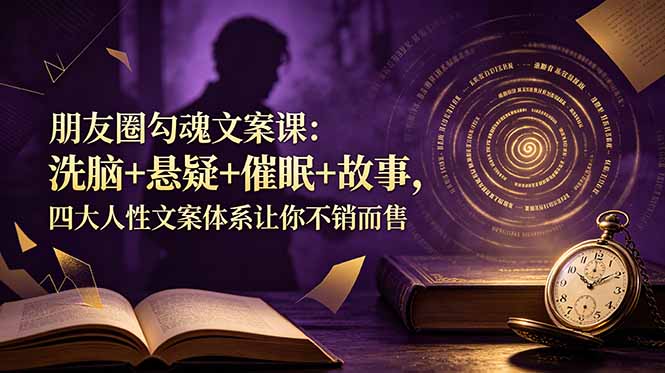 朋友圈勾魂文案课：洗脑+悬疑+催眠+故事，四大人性文案体系让你不销而售-网创之家