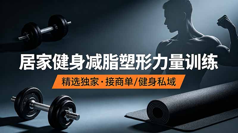 抖音健身热门短视频教学：居家健身减脂塑形力量训练，精选独家，接商单或者健身私域-网创之家
