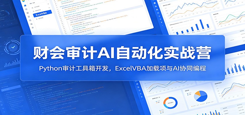 财会审计AI自动化实战营：Python审计工具箱开发，ExcelVBA加载项与AI协同编程-网创之家