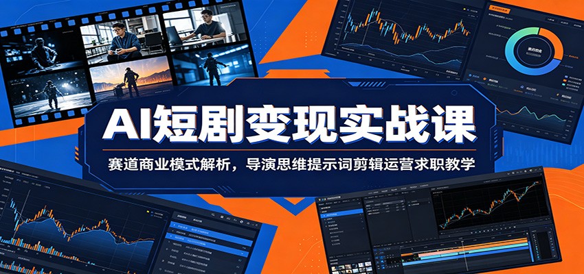 AI短剧变现实战课：赛道商业模式解析，导演思维提示词剪辑运营求职教学-网创之家