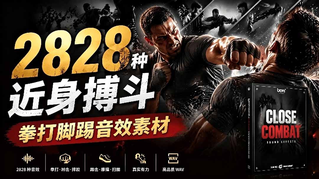 宝藏级别音效！2828种近身搏斗拳打脚踢音效素材，全部中文分类，免解压使用  Close Combat-网创之家