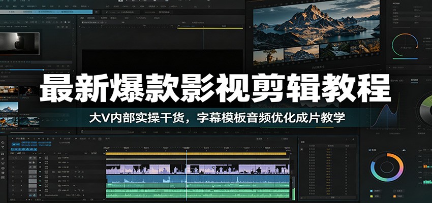 最新爆款影视剪辑教程：大V内部实操干货，字幕模板音频优化成片教学-网创之家