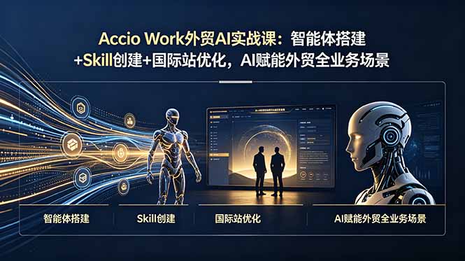 Accio Work外贸AI实战课：智能体搭建+Skill创建+国际站优化，AI赋能外贸全业务场景-网创之家
