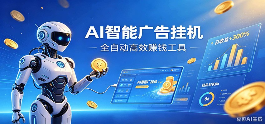 AI智能广告挂机，小白轻松上手，在家自动赚收益-网创之家