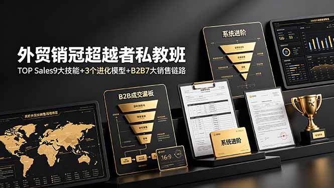 外贸销冠超越者私教班：TOP Sales9大技能+3个进化模型+B2B7大销售链路，系统进阶-网创之家