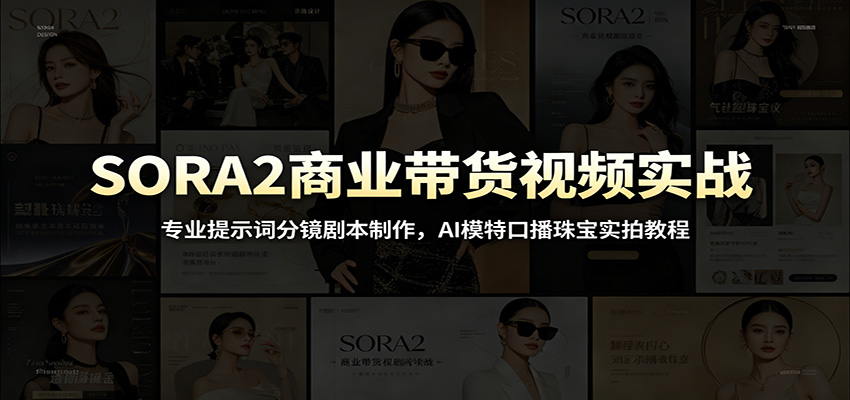 SORA2商业带货视频实战：专业提示词分镜剧本制作，AI模特口播珠宝实拍教程-网创之家