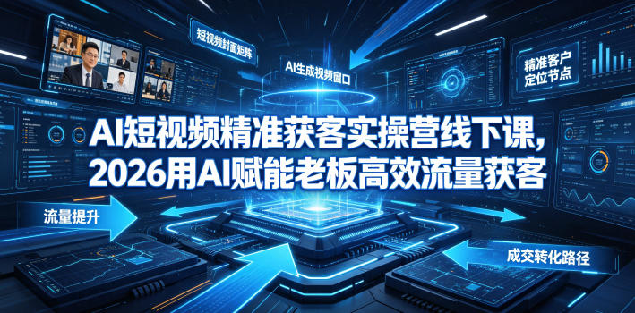 AI短视频精准获客实操营6月10-14号线下课，2026用AI赋能老板高效流量获客-网创之家