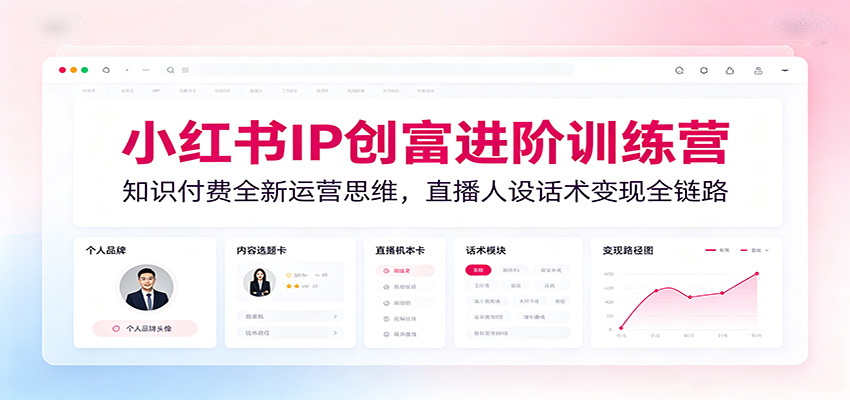 小红书IP创富进阶训练营：知识付费全新运营思维，直播人设话术变现全链路-网创之家