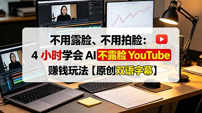 不用露脸、不用拍脸：4 小时学会 AI 不露脸 YouTube 赚钱玩法【原创双语字幕】-网创之家