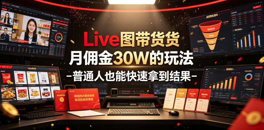 Live图带货月佣金30W的玩法-普通人也能快速拿到结果-网创之家