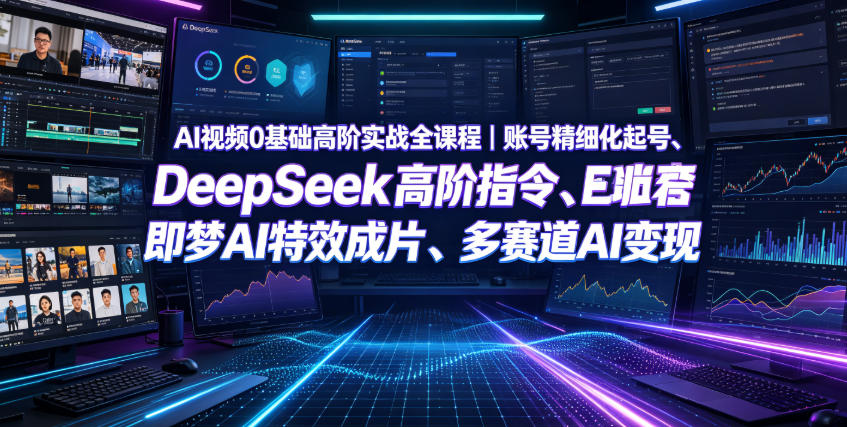 AI视频0基础高阶实战全课程｜账号精细化起号、DeepSeek高阶指令、即梦AI特效成片、多赛道AI短视频量产变现-网创之家