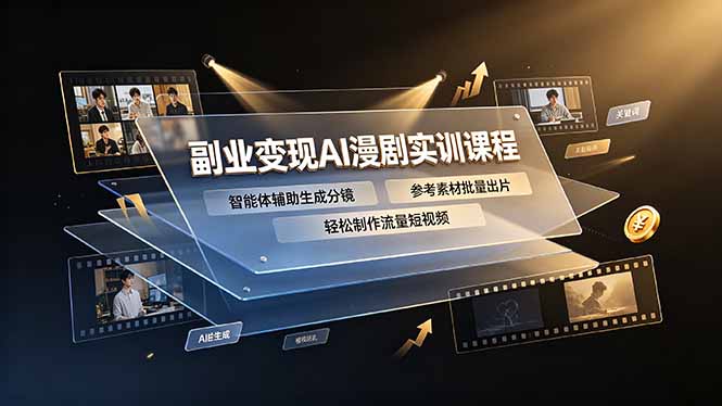 副业变现AI漫剧实训课程，智能体辅助生成分镜，参考素材批量出片，轻松制作流量短视频-网创之家