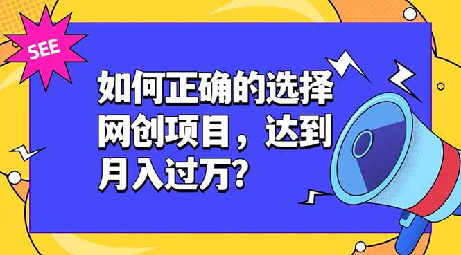 如何正确的选择网创项目，达到月入过万？，本课程教你正确选择项目。-网创之家
